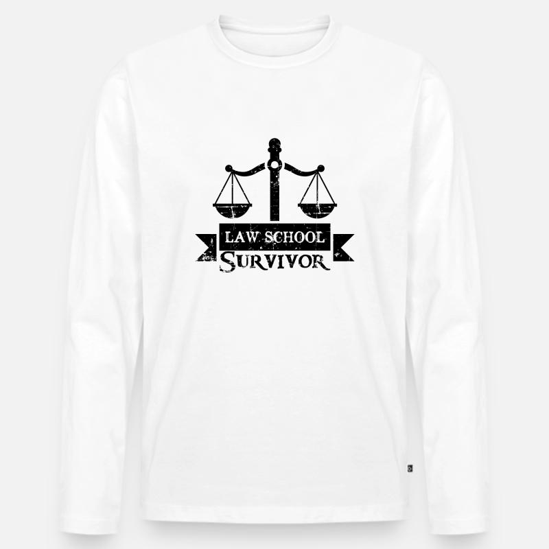 Law school Survivor Geschenk - Männer Premium Bio Langarmshirt - Weiß