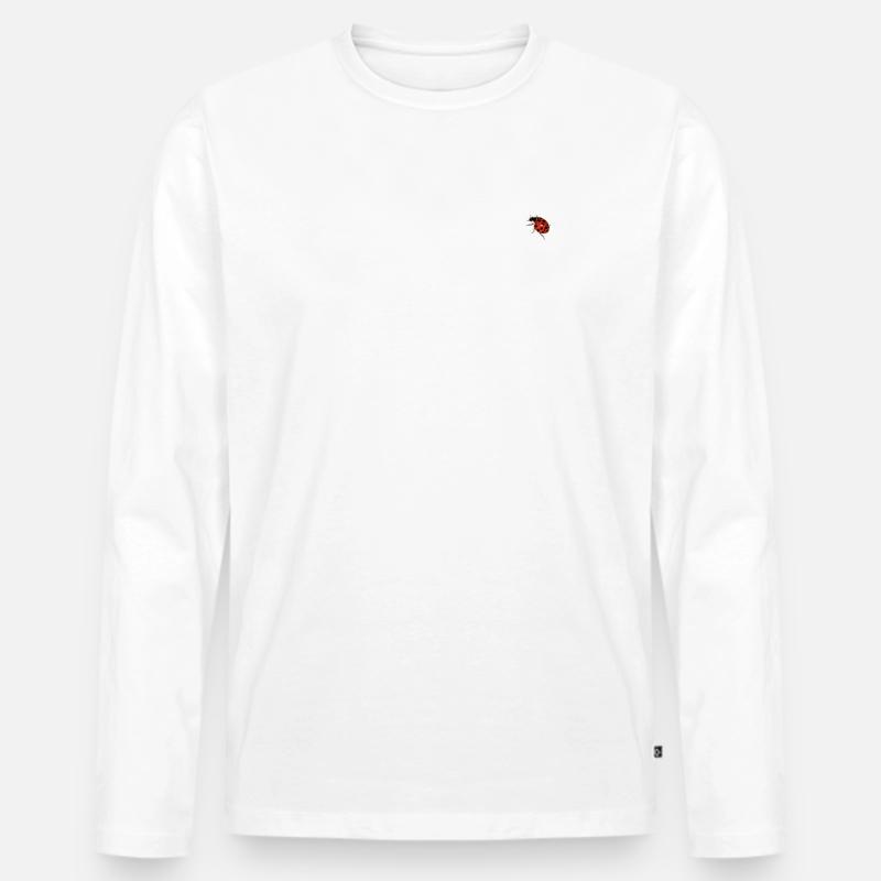 Marienkäfer Geschenk - Männer Premium Bio Langarmshirt - Weiß
