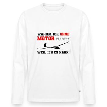 Segelfliegen - Männer Premium Bio Langarmshirt - Weiß - Vorne - Nico (187cm)