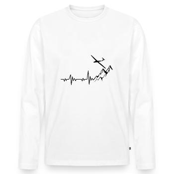 Glider pilot heartbeat - Men's Premium Organic Long Sleeve Shirt - white - Front - Nico (187cm)