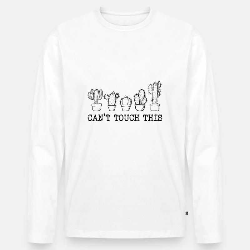 Kaktus - Männer Premium Bio Langarmshirt - Weiß