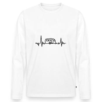 Camping Herzschlag - Männer Premium Bio Langarmshirt - Weiß - Vorne - Nico (187cm)