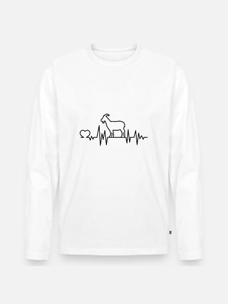 Goat heartbeat - Men's Premium Organic Long Sleeve Shirt - white