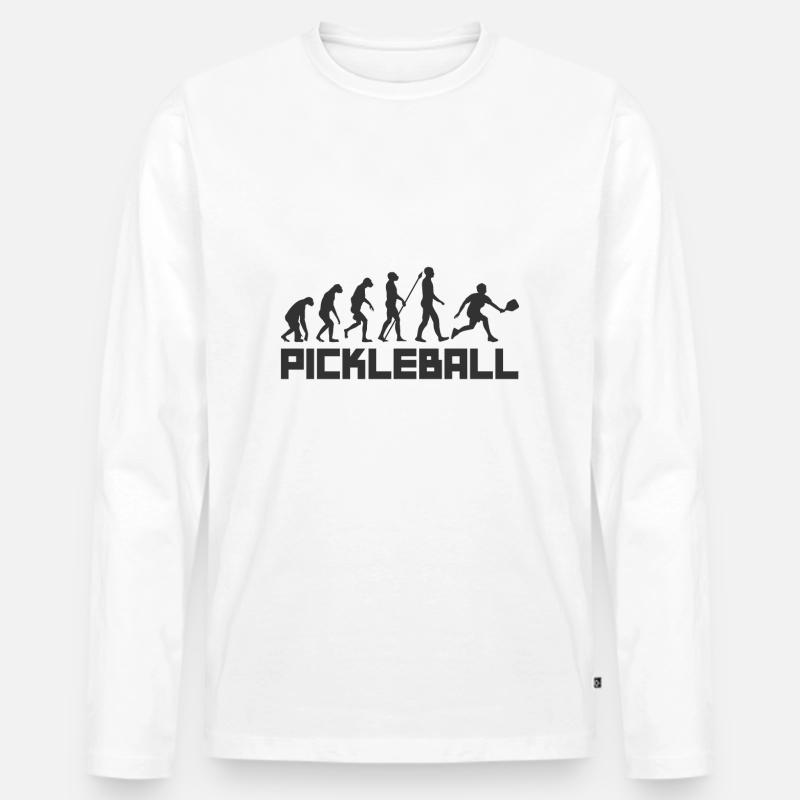 Pickleball Evolution - Männer Premium Bio Langarmshirt - Weiß