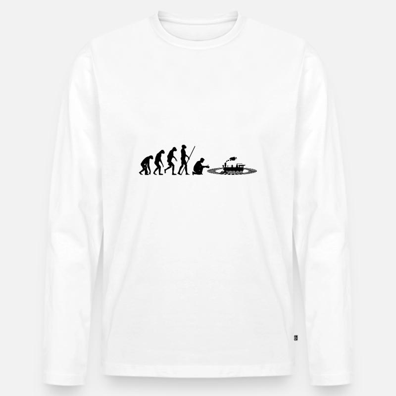 Modelleisenbahn Evolution - Männer Premium Bio Langarmshirt - Weiß