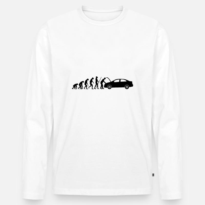 KFZ Mechaniker Evolution - Männer Premium Bio Langarmshirt - Weiß