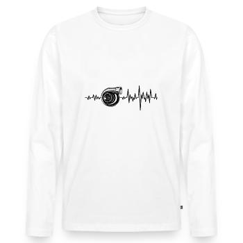 Turbo heartbeat - Men's Premium Organic Long Sleeve Shirt - white - Front - Nico (187cm)