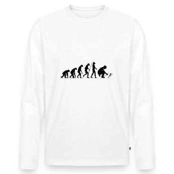 Schweißer Evolution - Männer Premium Bio Langarmshirt - Weiß - Vorne - Nico (187cm)