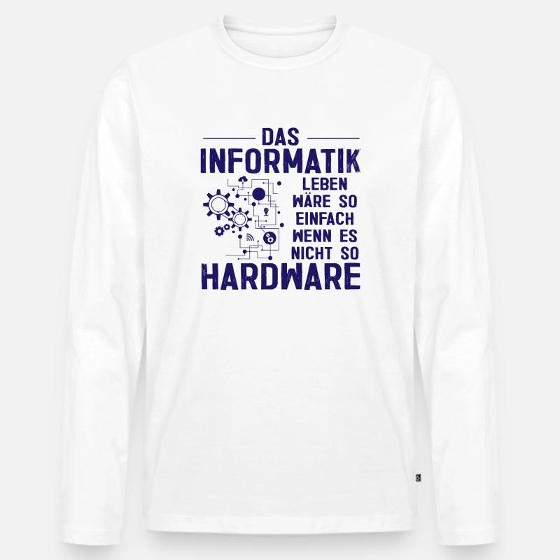 Informatik Hardware Programmierer Geschenk - Männer Premium Bio Langarmshirt - Weiß