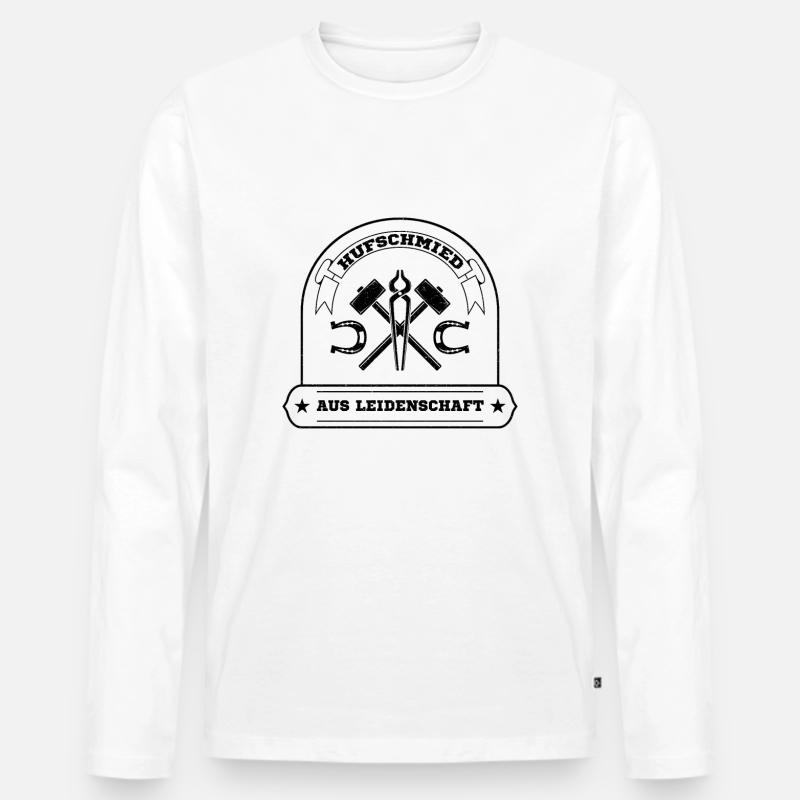Hufschmied - Männer Premium Bio Langarmshirt - Weiß