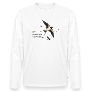 Swallows - Men's Premium Organic Long Sleeve Shirt - white - Front - Nico (187cm)