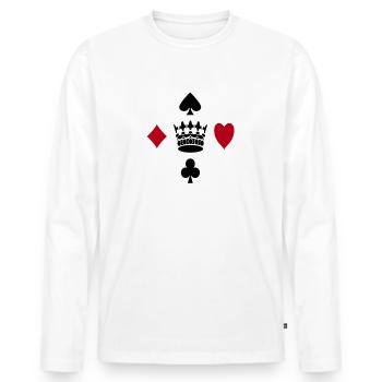 Playing Cards Character King Pik Heart Cross Ass - Men's Premium Organic Long Sleeve Shirt - white - Front - Nico (187cm)