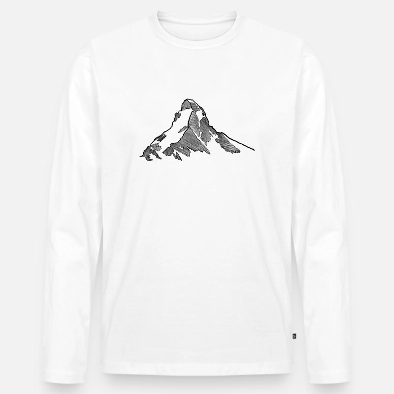 Matterhorn Berg Skizze - Männer Premium Bio Langarmshirt - undefined