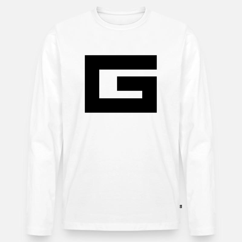 G - Männer Premium Bio Langarmshirt - Weiß