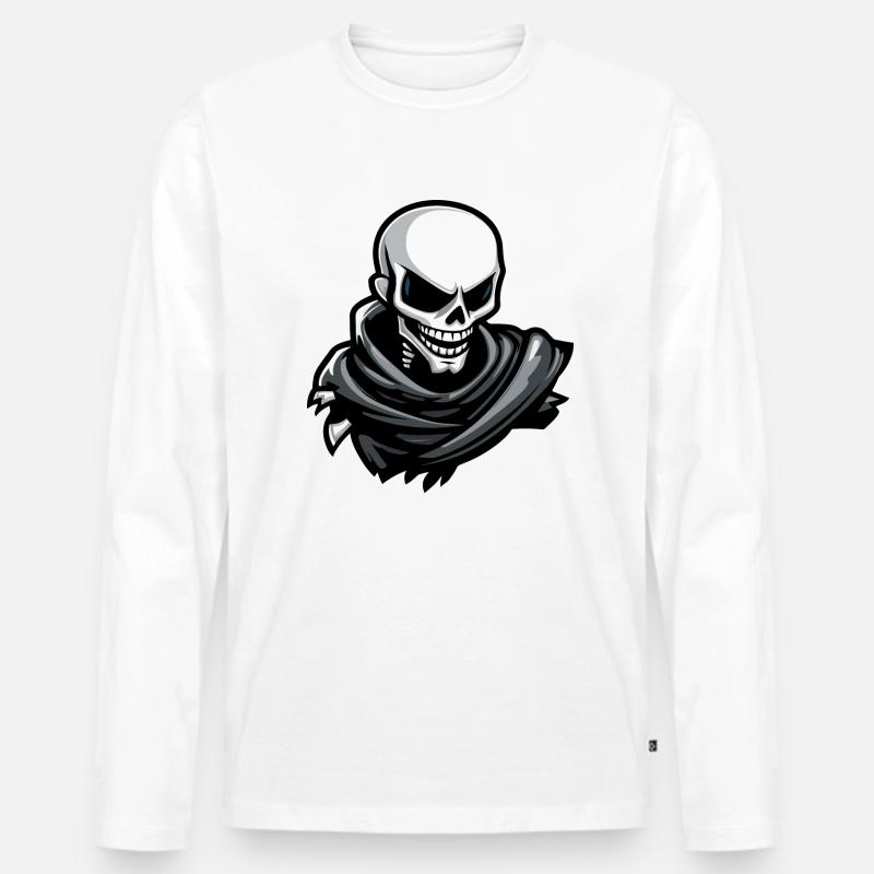 Skull Halloween Comic - Männer Premium Bio Langarmshirt - undefined