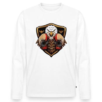 Eagle Boxer MMA - T-shirt manches longues Premium bio Homme - blanc - Devant - Nico (187cm)