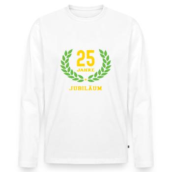 Lackierer Jubiläum 25 Jahre 25 jähriges Jubilaeum - Männer Premium Bio Langarmshirt - Weiß - Vorne - Nico (187cm)
