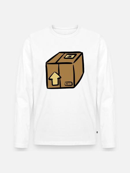 Package package paquet parcel delivery - Men's Premium Organic Long Sleeve Shirt - white