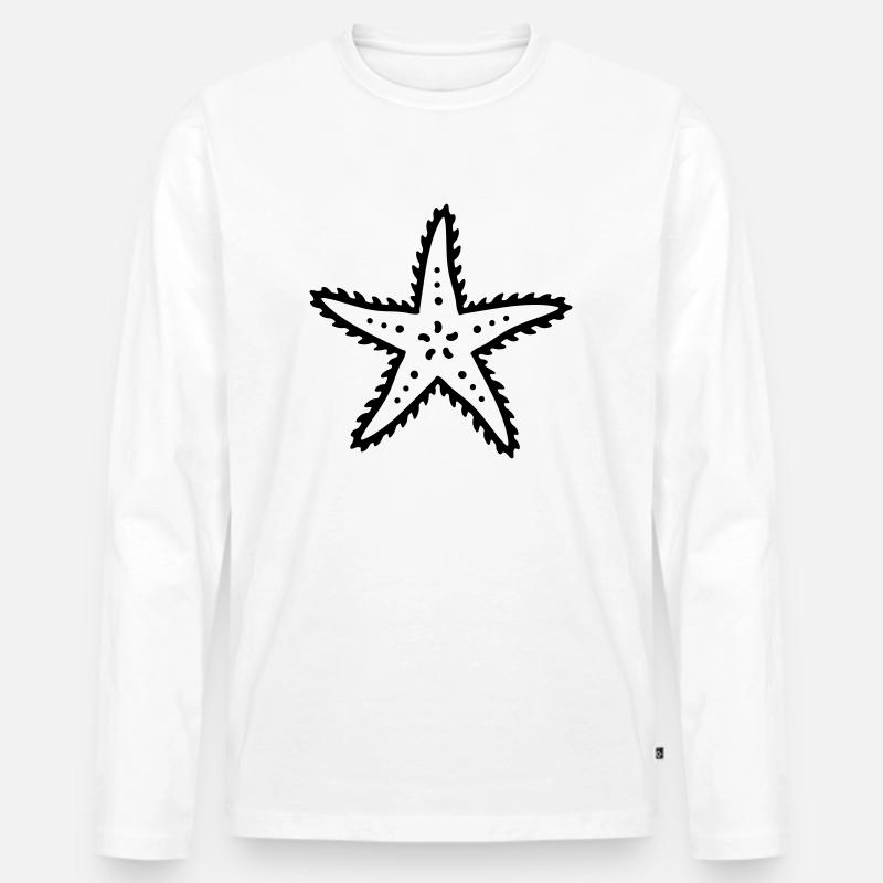 Seestern Meer Ozean Geschenkidee - Männer Premium Bio Langarmshirt - Weiß