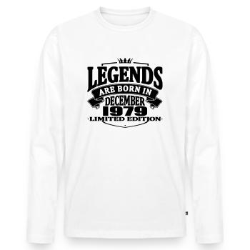 Les légendes sont nées en décembre 1979 - T-shirt manches longues Premium bio Homme - blanc - Devant - Nico (187cm)