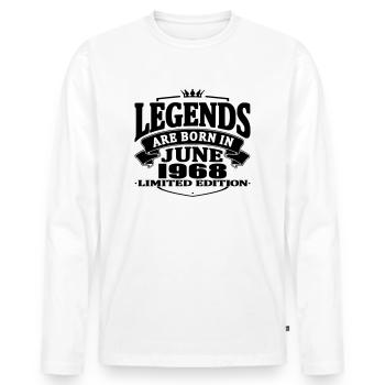 Die Legenden sind im Juni 1968 geboren - Männer Premium Bio Langarmshirt - Weiß - Vorne - Nico (187cm)