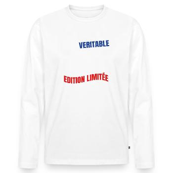 Véritable super beau papa édition limitée père - T-shirt manches longues Premium bio Homme - blanc - Devant - Nico (187cm)