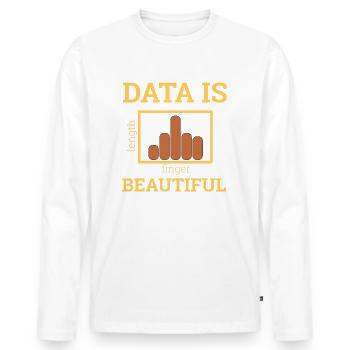 "Data Is Beautiful" | Data Scientist - Men's Premium Organic Long Sleeve Shirt - white - Front - Nico (187cm)