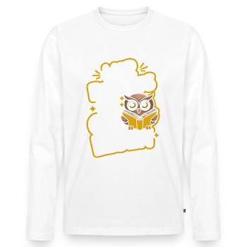 Night Owl Owl Owl Bird - Men's Premium Organic Long Sleeve Shirt - white - Front - Nico (187cm)