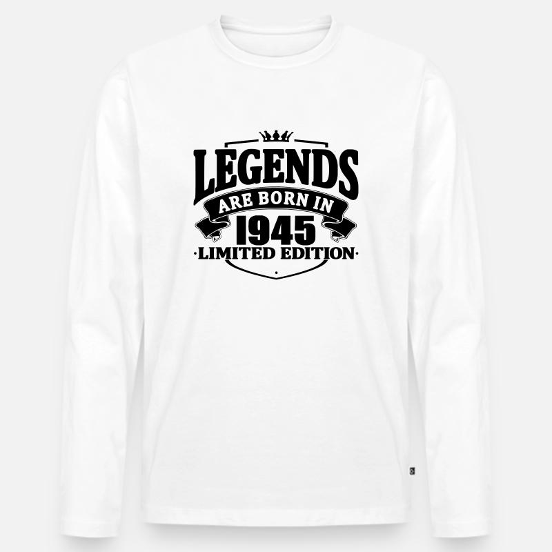Legenden sind 1945 geboren - Männer Premium Bio Langarmshirt - Weiß