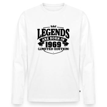 Les légendes sont nées en 1969 - T-shirt manches longues Premium bio Homme - blanc - Devant - Nico (187cm)