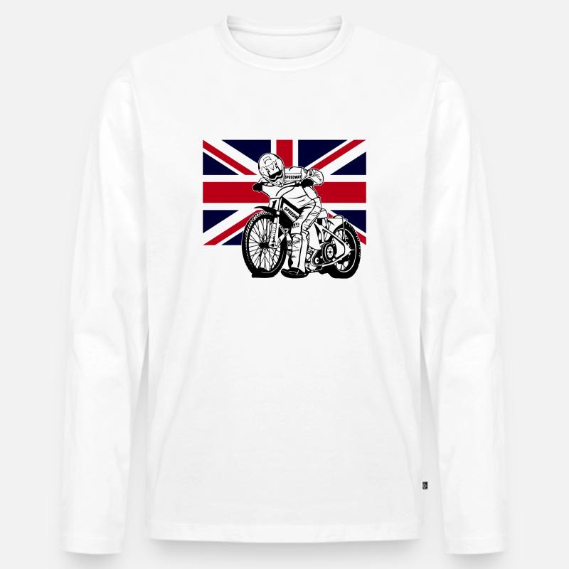 Speedway - Union Jack - Männer Premium Bio Langarmshirt - Weiß