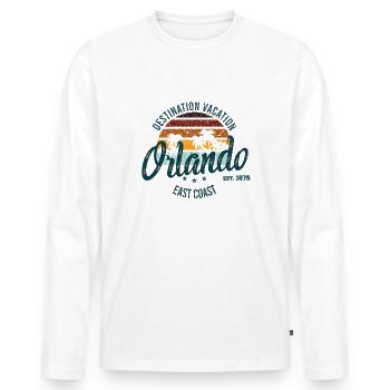 Destination Orlando - Men's Premium Organic Long Sleeve Shirt - white - Front - Nico (187cm)