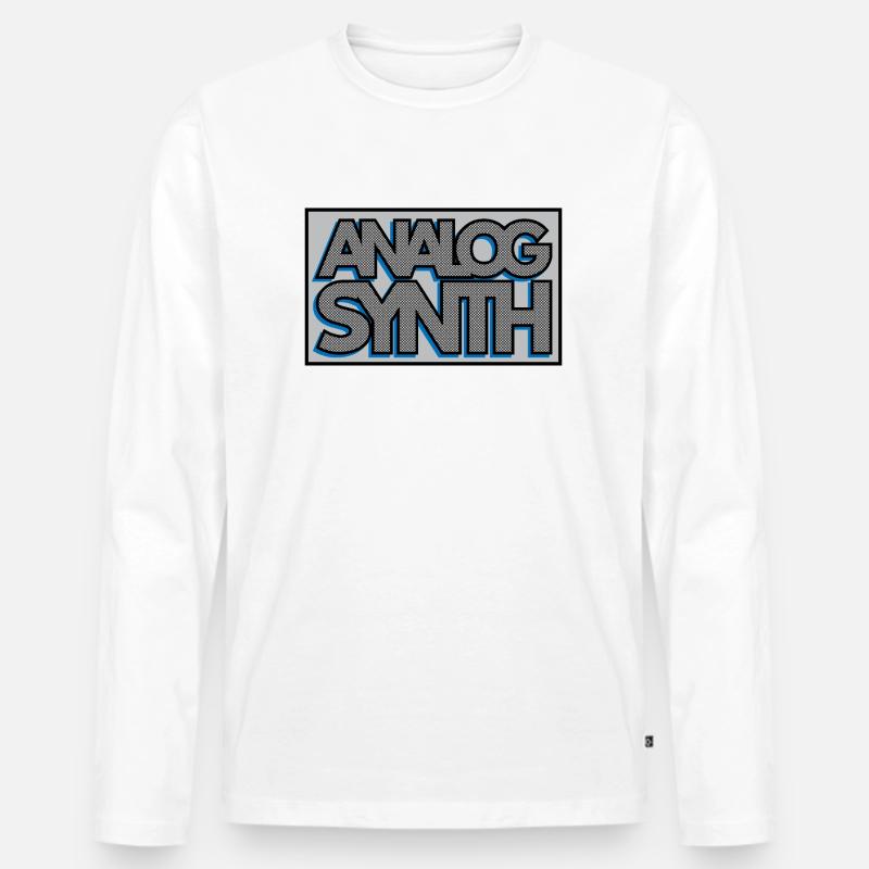 Sintetizzatore Analogico Modulare Electronica - Maglia a manica lunga ecologica premium da uomo - bianco