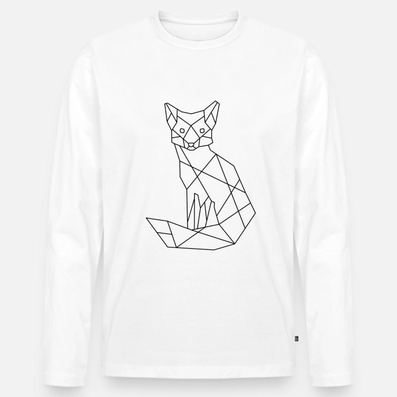 Geometrischer Fuchs Polygon Waldtier - Männer Premium Bio Langarmshirt - undefined