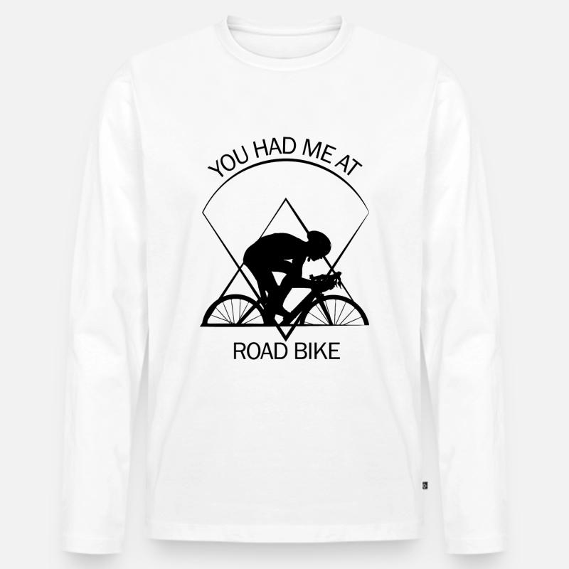 Rennrad - Männer Premium Bio Langarmshirt - Weiß