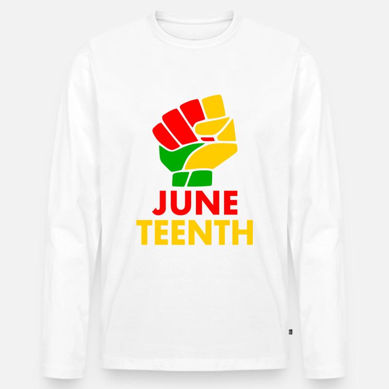 juneteenth - Männer Premium Bio Langarmshirt - Weiß
