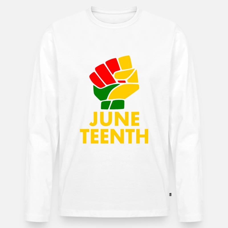 juneteenth - Männer Premium Bio Langarmshirt - Weiß