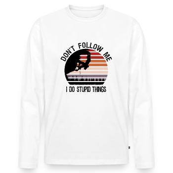 Mountaineers | Mountaineer | Rock climbing | Humor - Men's Premium Organic Long Sleeve Shirt - white - Front - Nico (187cm)
