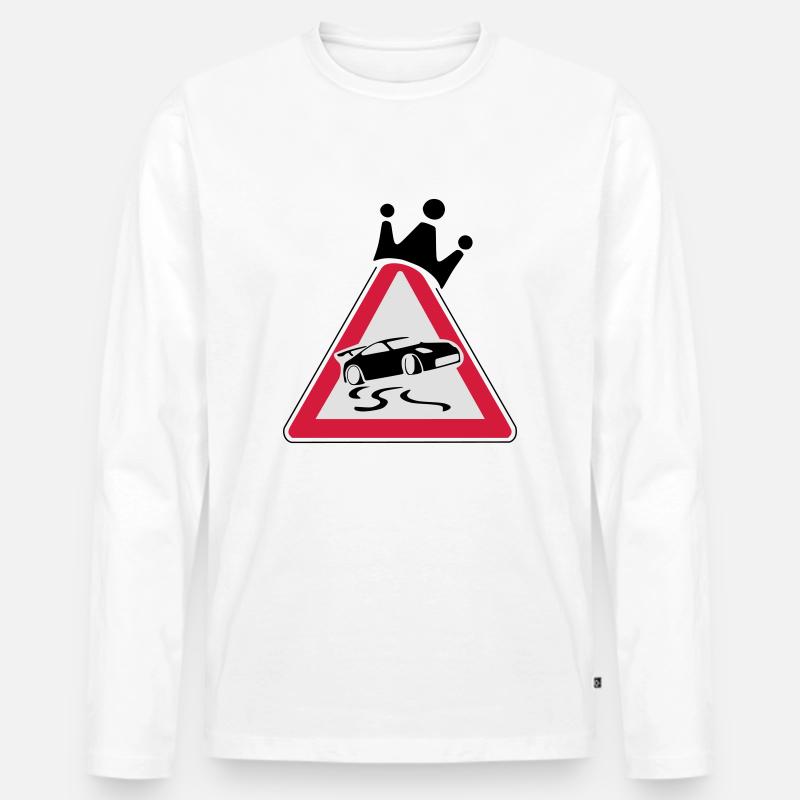 DriftKing - Männer Premium Bio Langarmshirt - Weiß