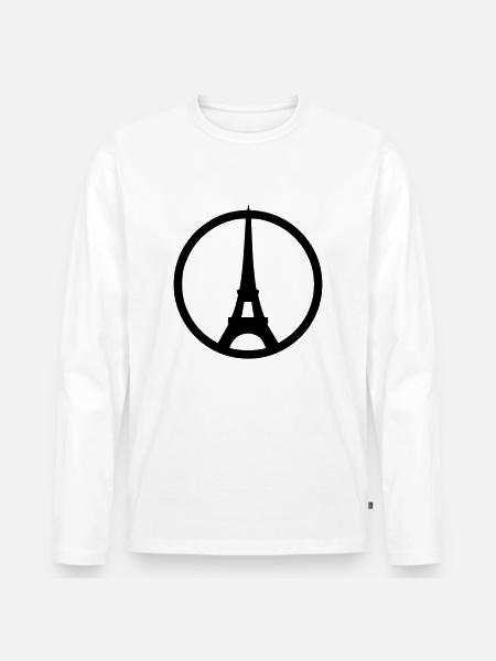Paris - Männer Premium Bio Langarmshirt - Weiß