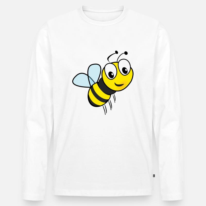 Flotte Biene Geschenk - Männer Premium Bio Langarmshirt - Weiß
