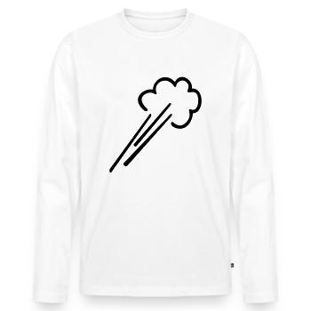 Débit d'air / vent (1c) - T-shirt manches longues Premium bio Homme - blanc - Devant - Nico (187cm)