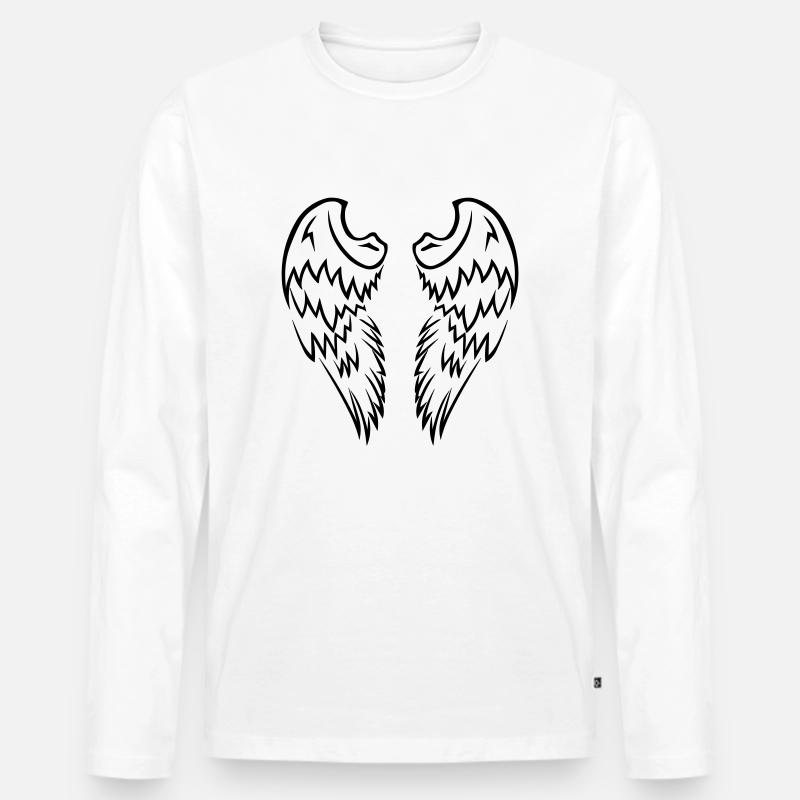Engel Flügel Wings - Männer Premium Bio Langarmshirt - Weiß