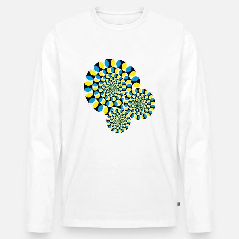 Optische Täuschung - Männer Premium Bio Langarmshirt - Weiß