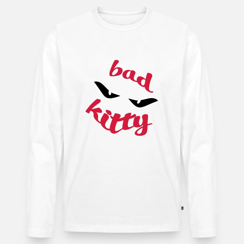 katze - Männer Premium Bio Langarmshirt - Weiß