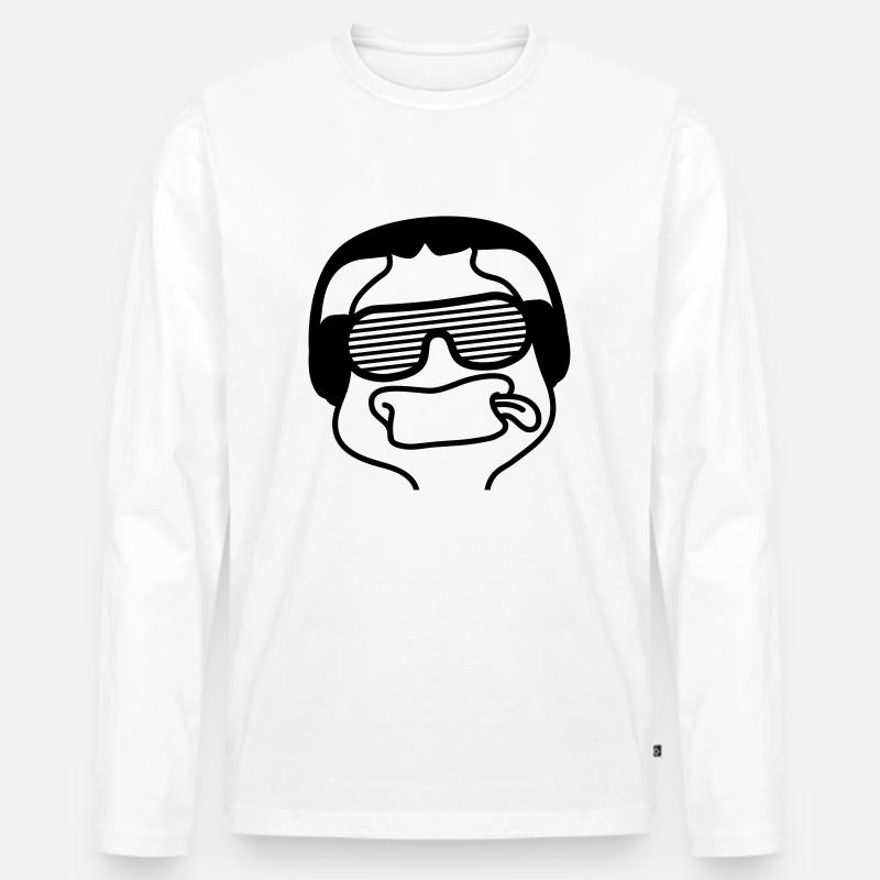 Party Duck - Männer Premium Bio Langarmshirt - Weiß