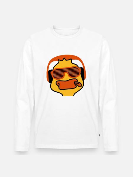 Party Duck - T-shirt manches longues Premium bio Homme - blanc