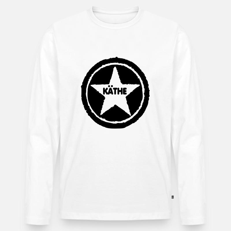 Käthe - Männer Premium Bio Langarmshirt - Weiß