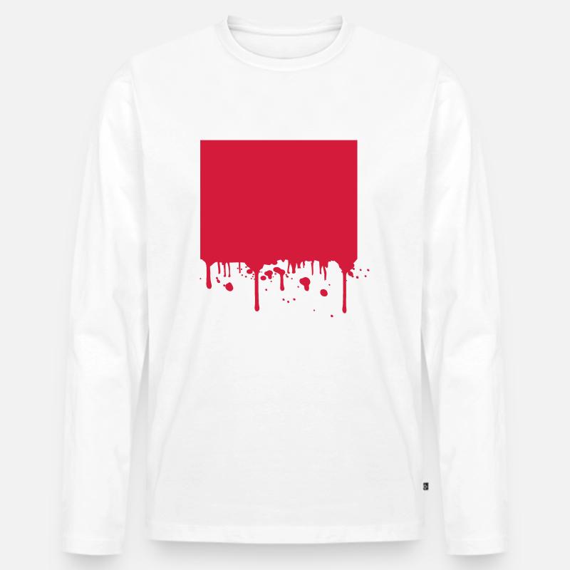Blut Hintergrund Fläche Rahmen - Männer Premium Bio Langarmshirt - Weiß