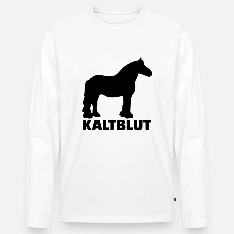 Kaltblut Pferd - Männer Premium Bio Langarmshirt - Weiß